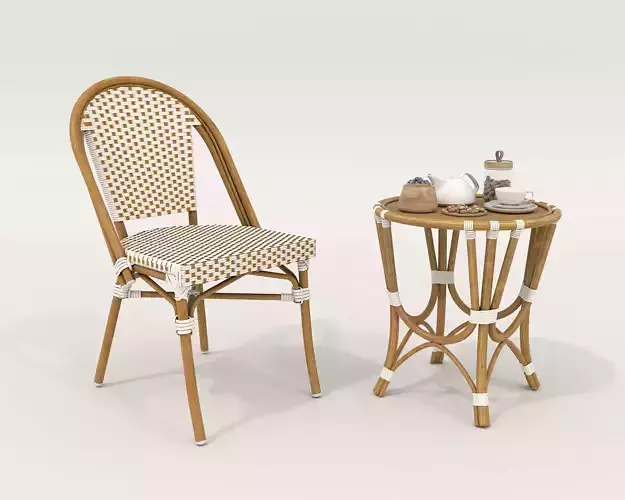 Rattan Coffee Table and Chair Set 3