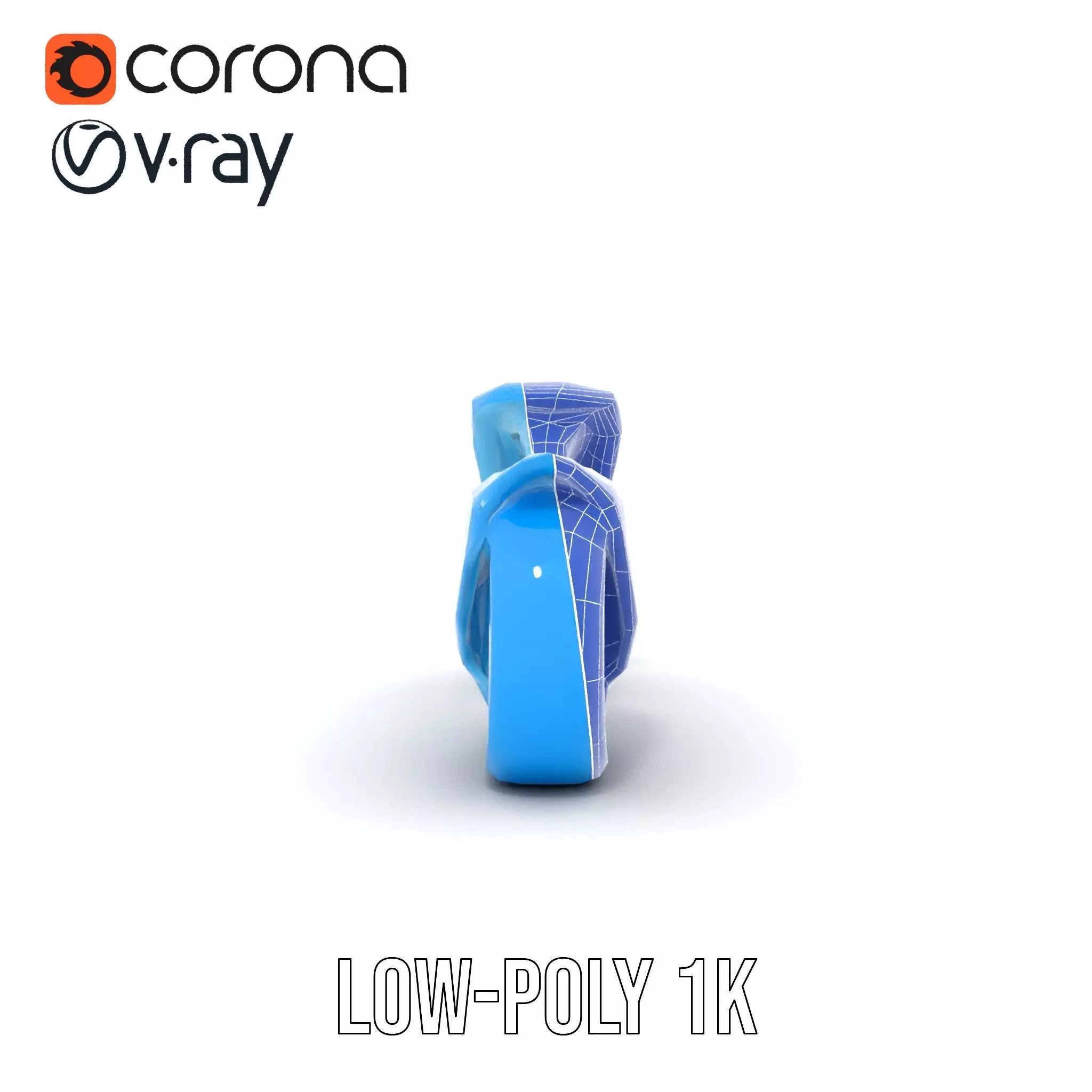 Futuristic Cyan Motorcycle model pack Low-poly 3D model_18