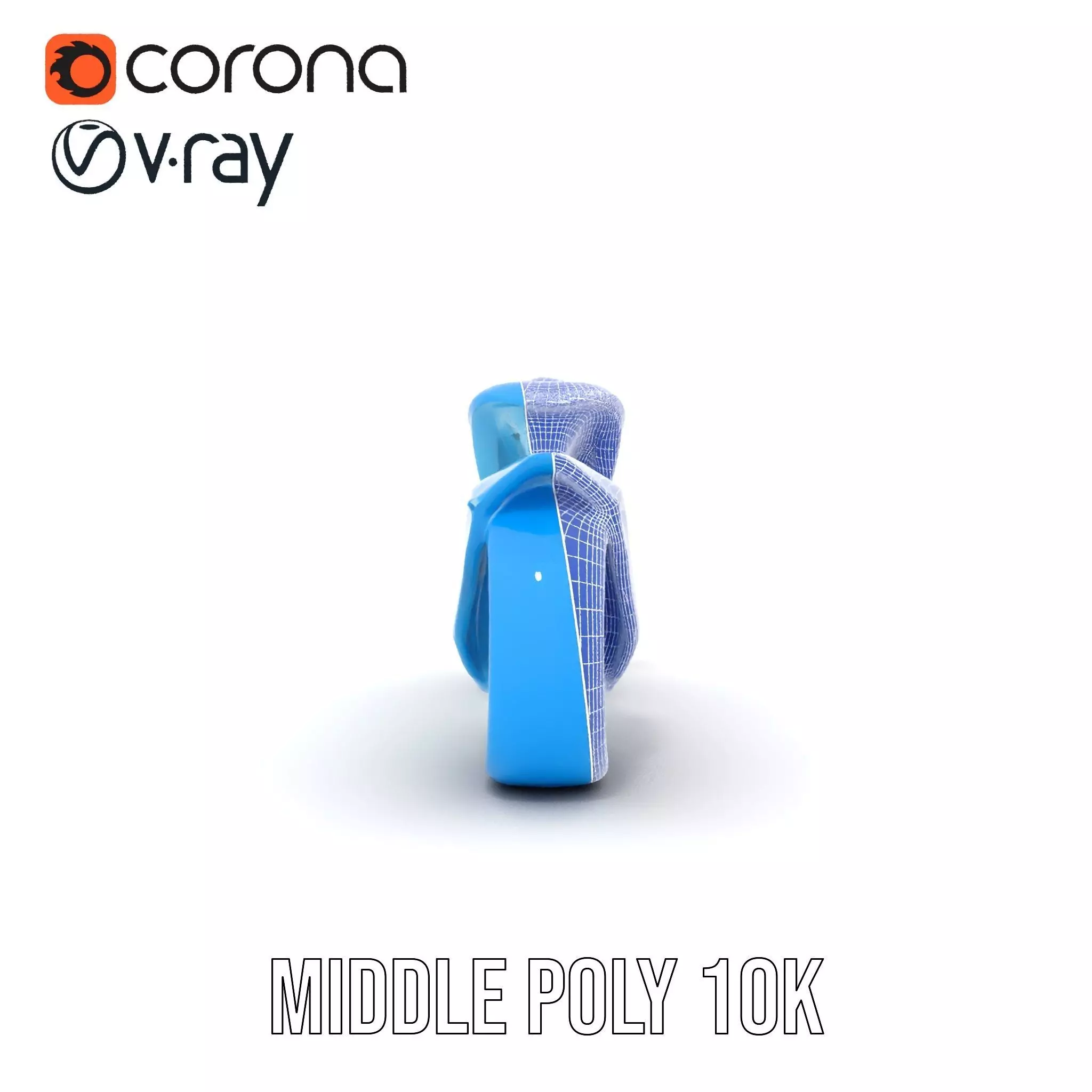 Futuristic Cyan Motorcycle model pack Low-poly 3D model_7