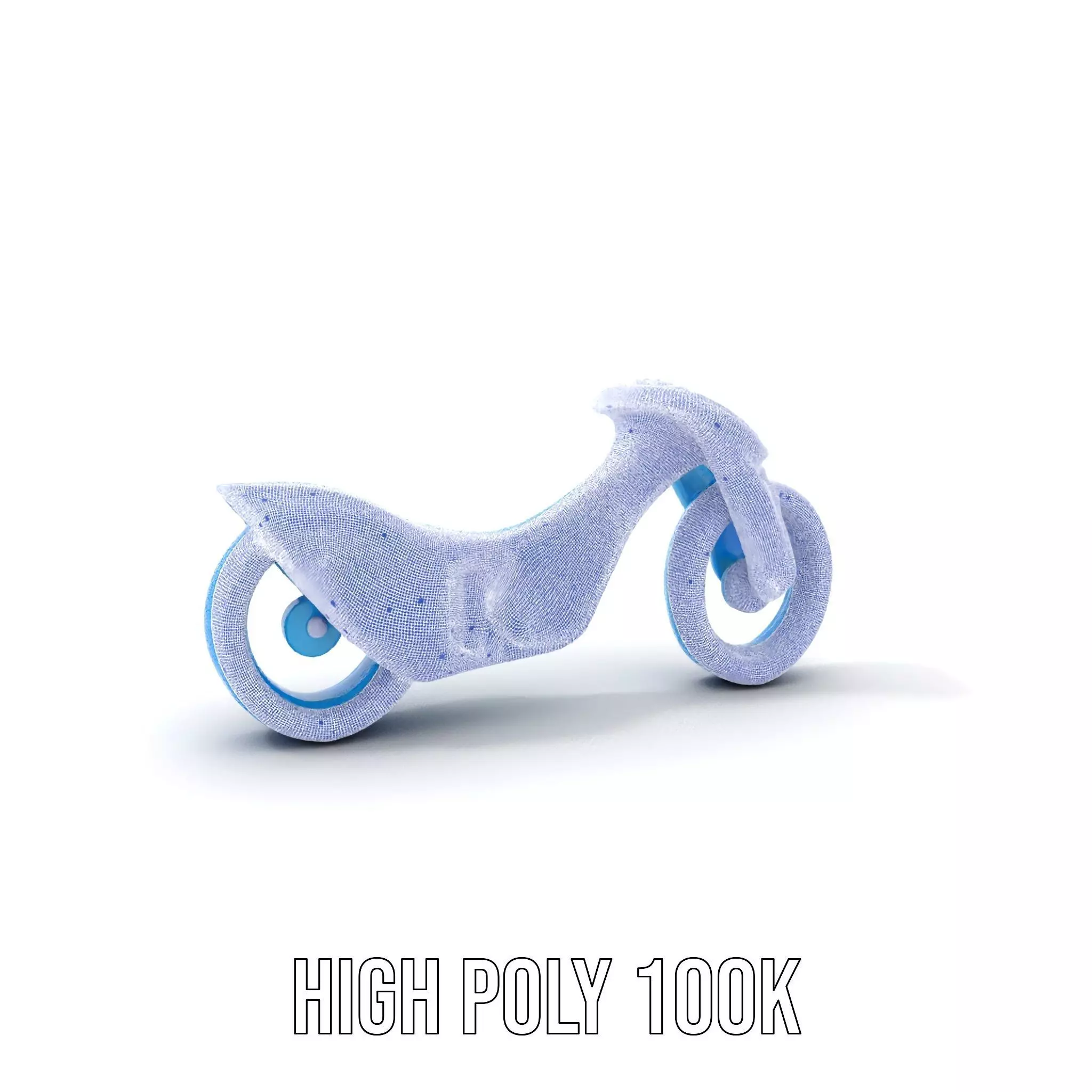 Futuristic Cyan Motorcycle model pack Low-poly 3D model_5