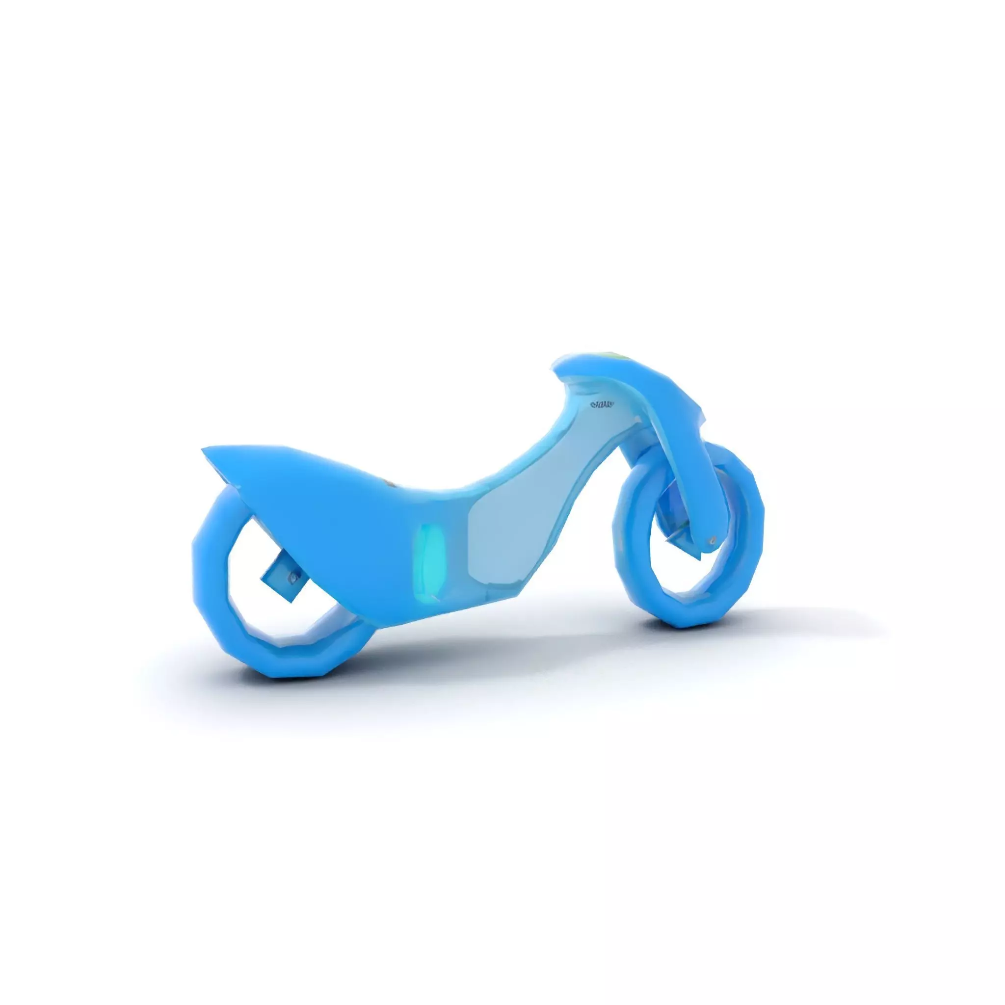 Futuristic Cyan Motorcycle model pack Low-poly 3D model_15