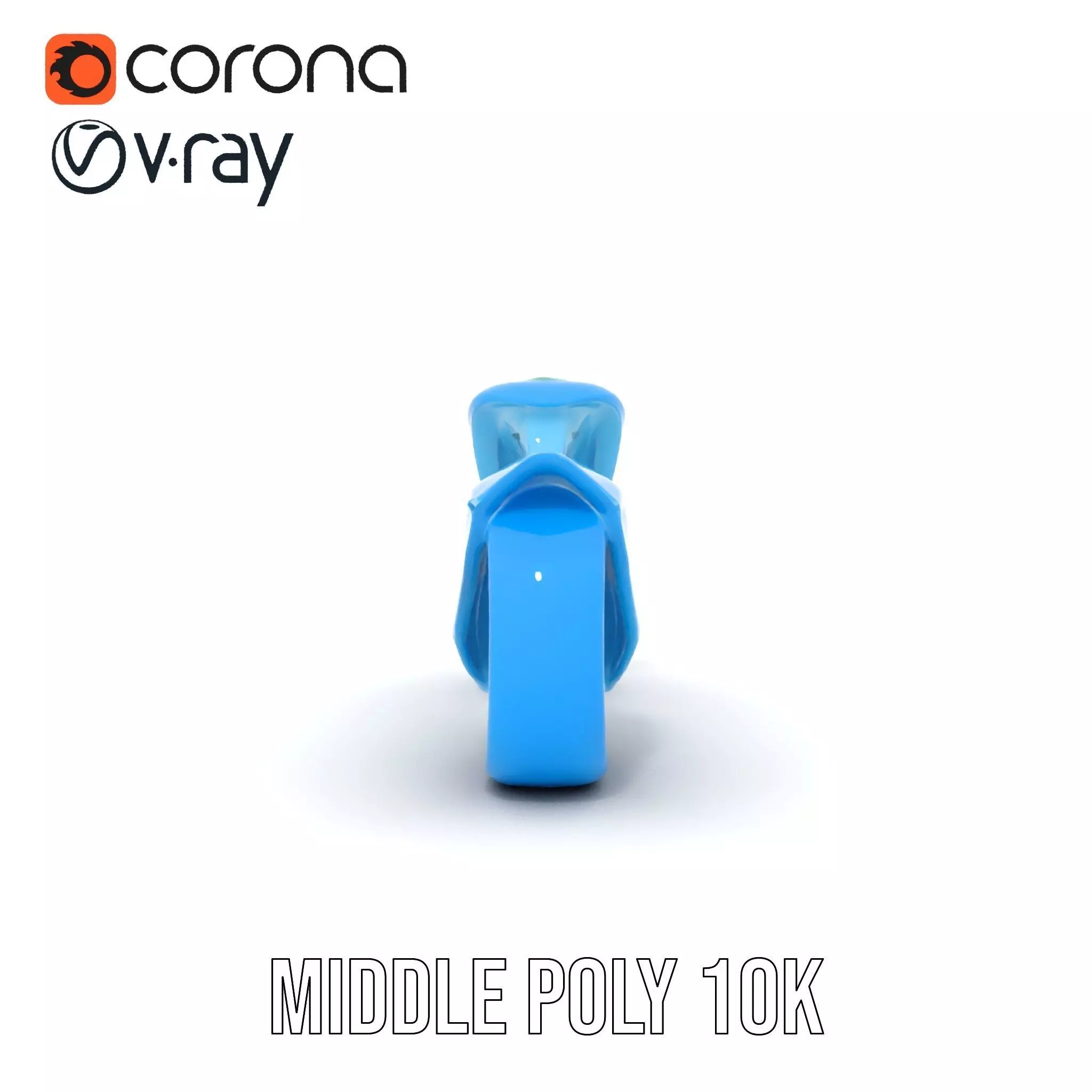 Futuristic Cyan Motorcycle model pack Low-poly 3D model_27