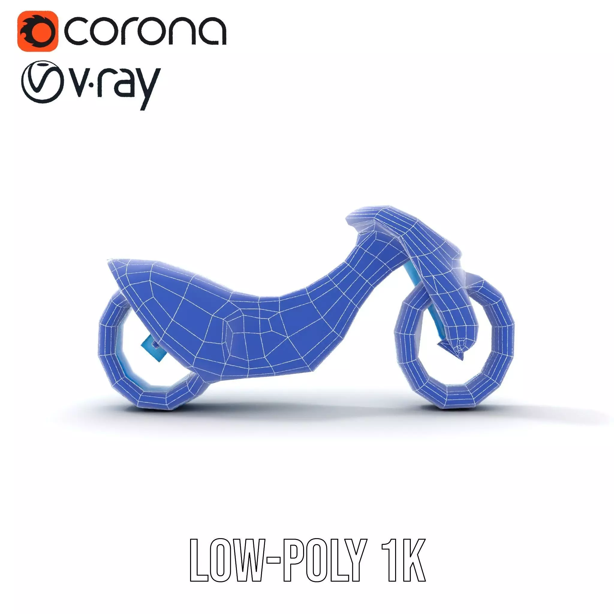 Futuristic Cyan Motorcycle model pack Low-poly 3D model_28