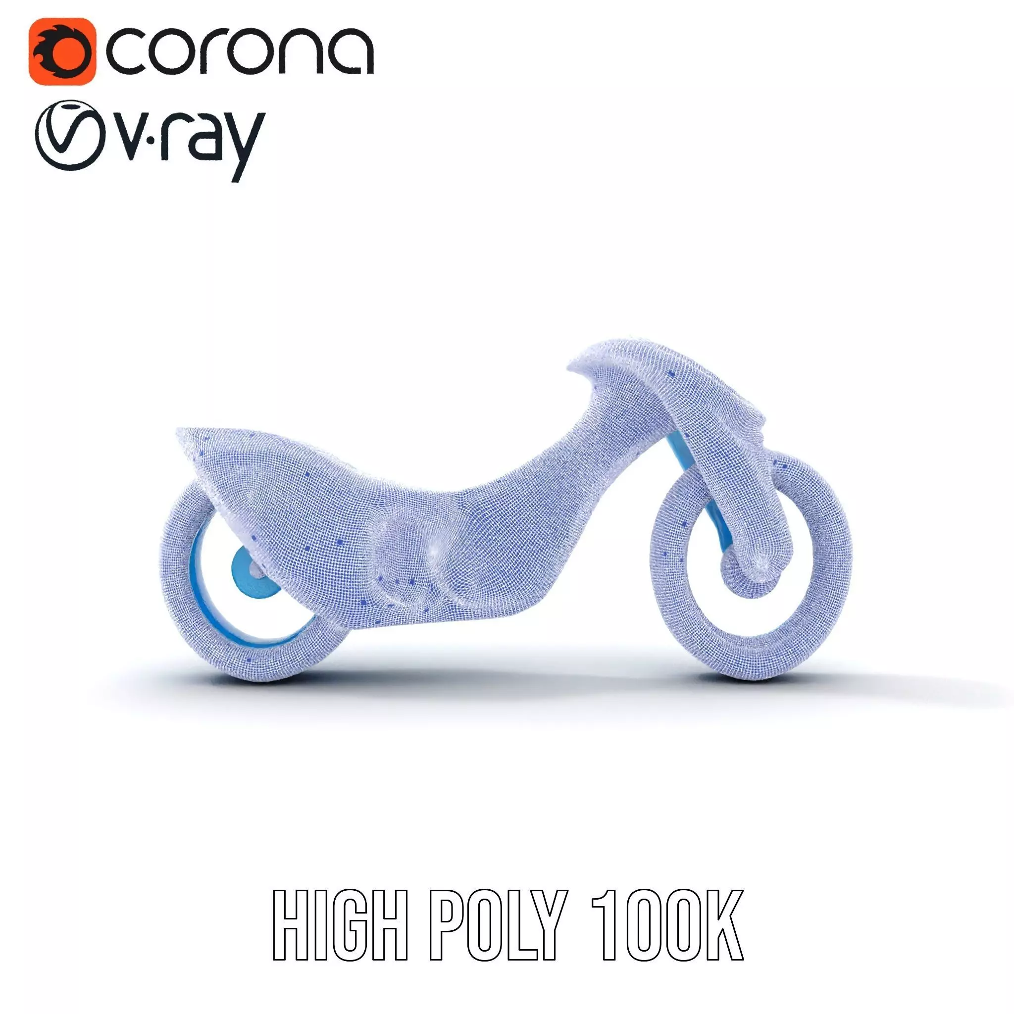 Futuristic Cyan Motorcycle model pack Low-poly 3D model_33