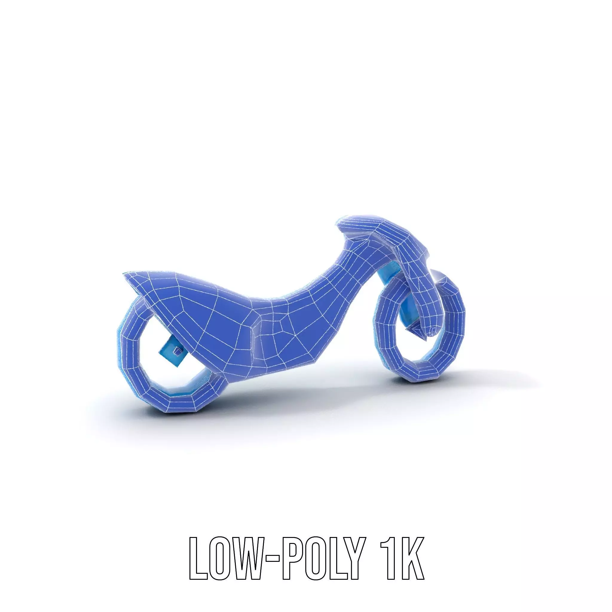 Futuristic Cyan Motorcycle model pack Low-poly 3D model_13