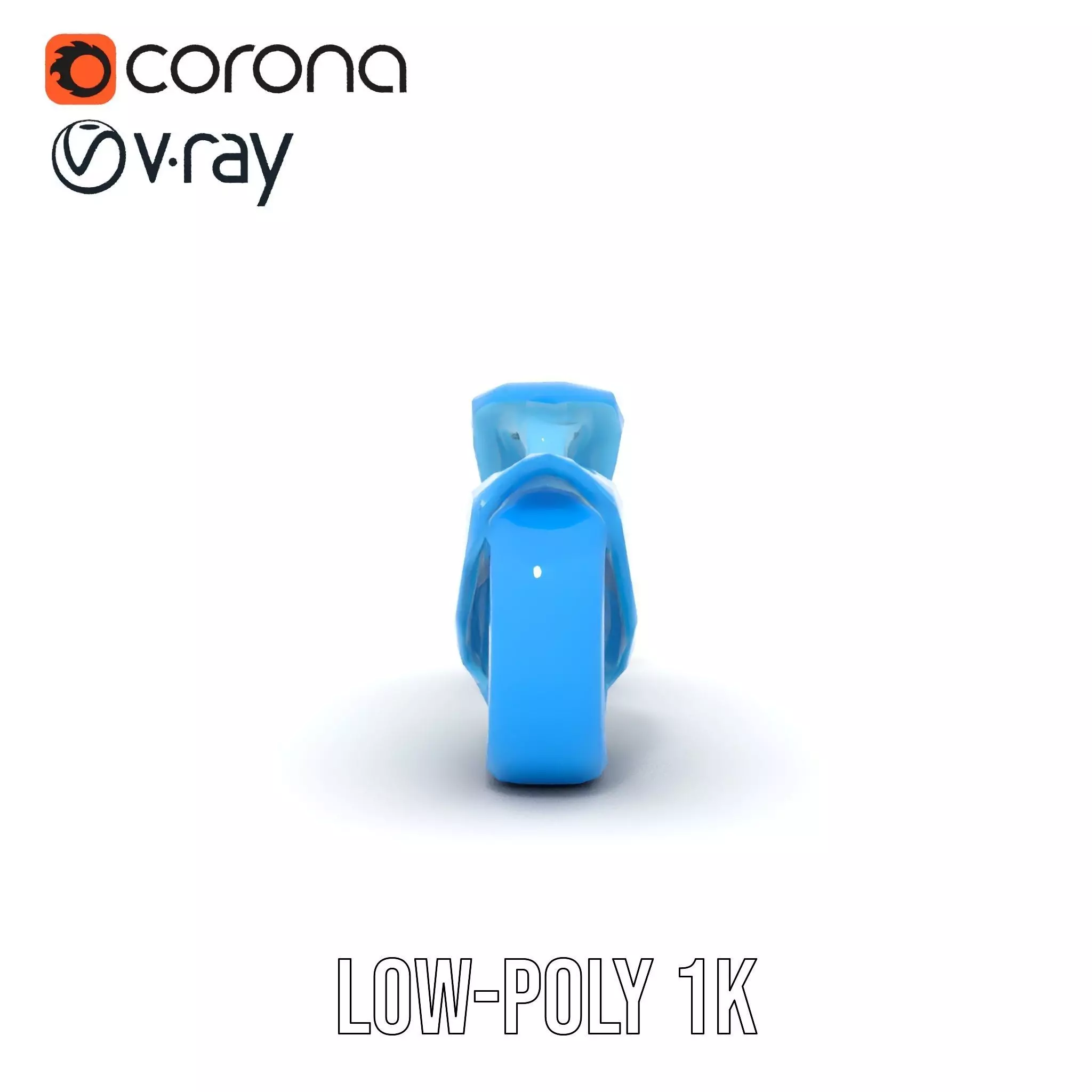 Futuristic Cyan Motorcycle model pack Low-poly 3D model_23