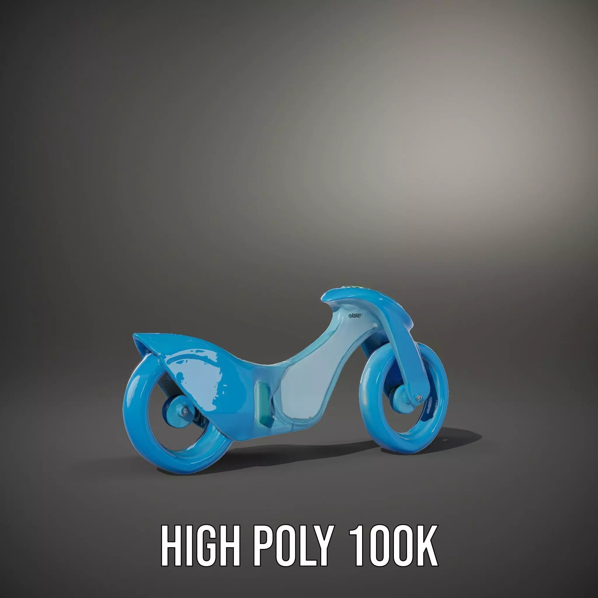 Futuristic Cyan Motorcycle model pack Low-poly 3D model_9