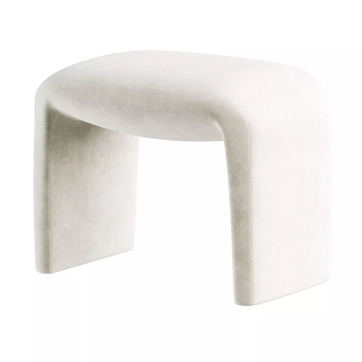 footstool white 3D model_5
