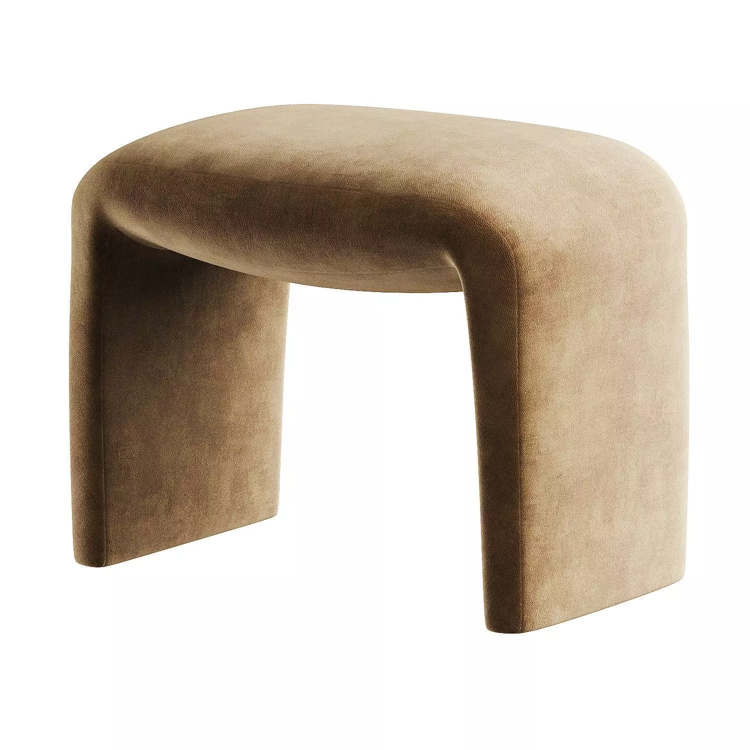 footstool white 3D model_1