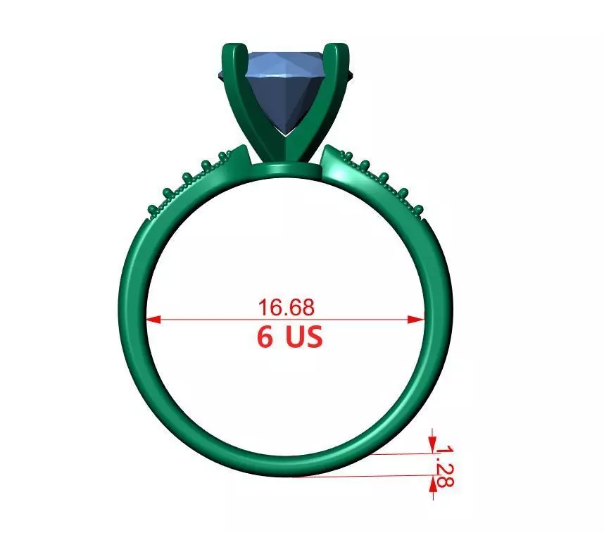 Round Engagement Ring 3D print model_13