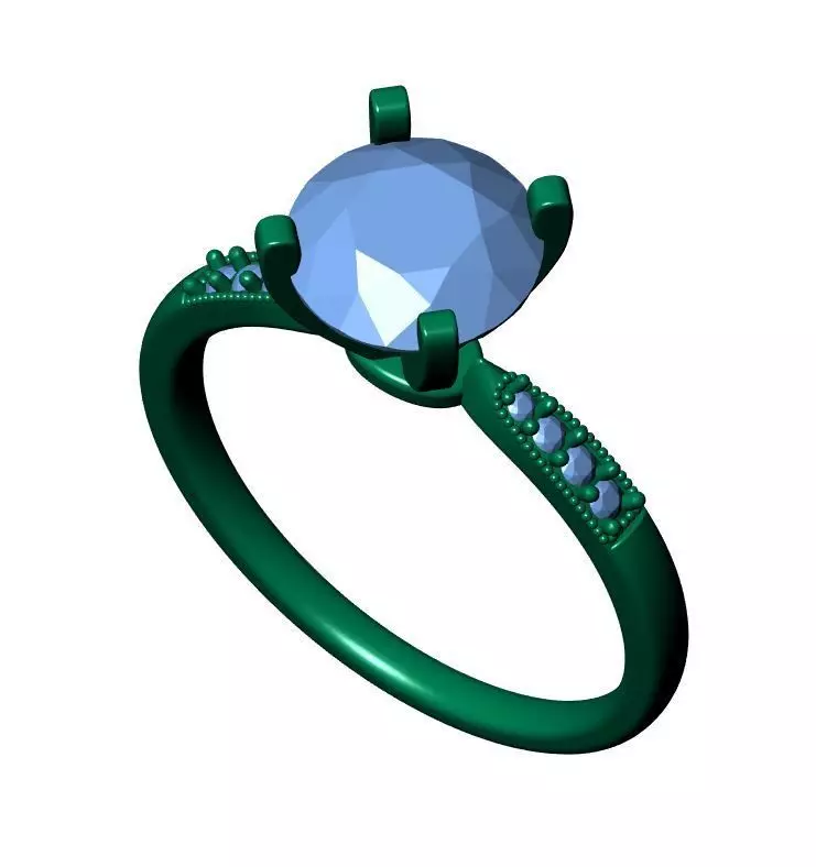 Round Engagement Ring 3D print model_8