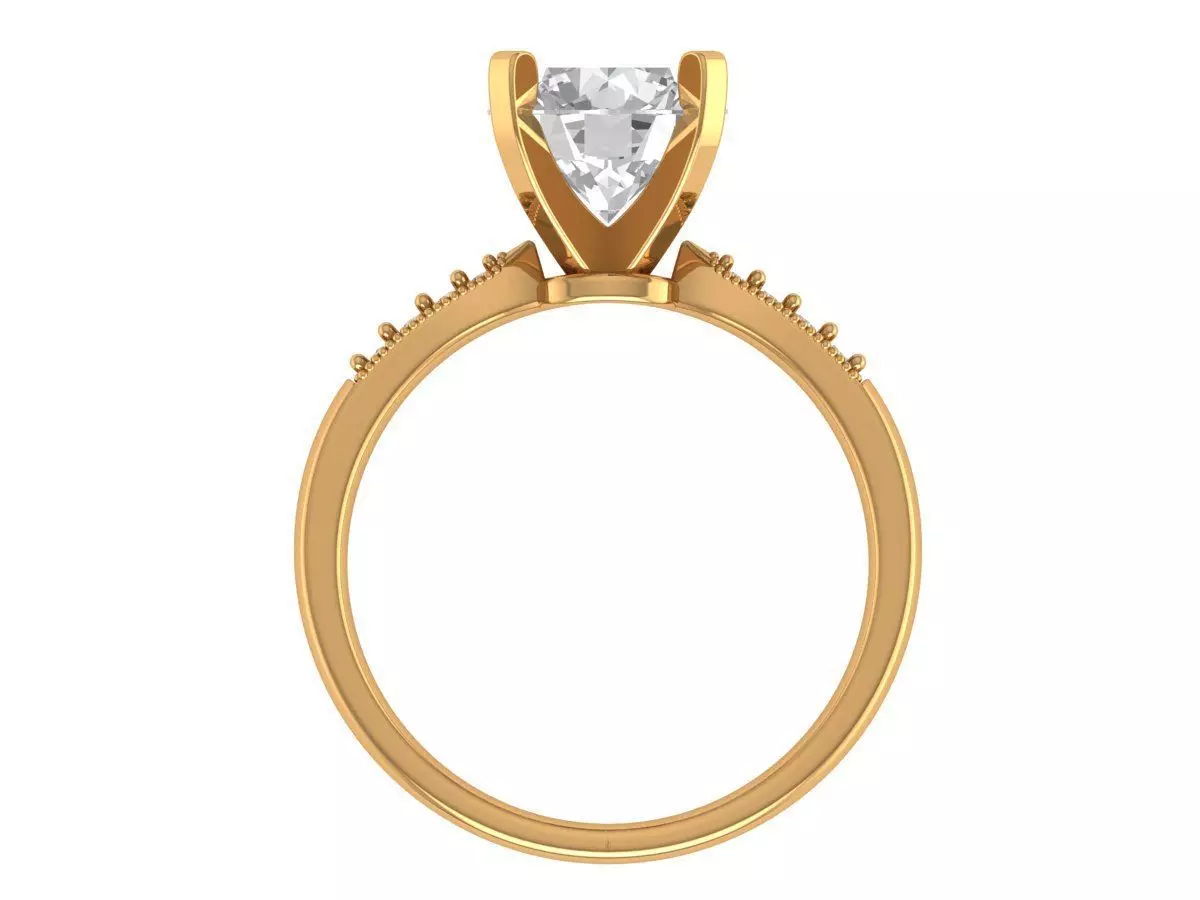 Round Engagement Ring 3D print model_5