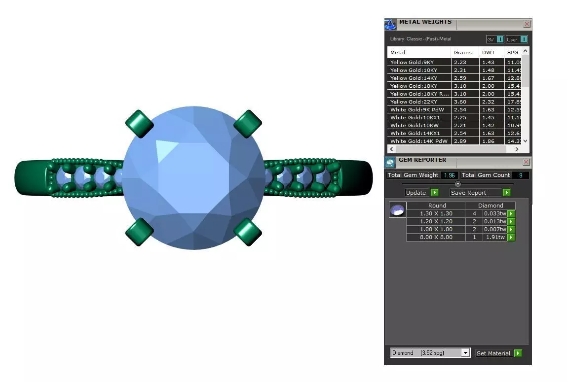 Round Engagement Ring 3D print model_9