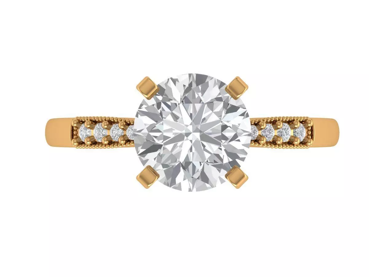 Round Engagement Ring 3D print model_1