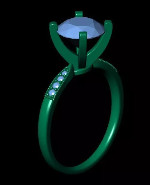 Round Engagement Ring 3D print model_15