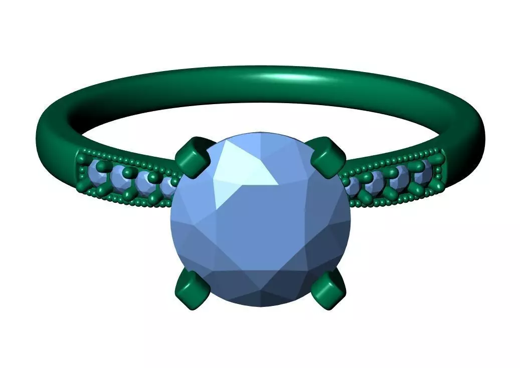 Round Engagement Ring 3D print model_11