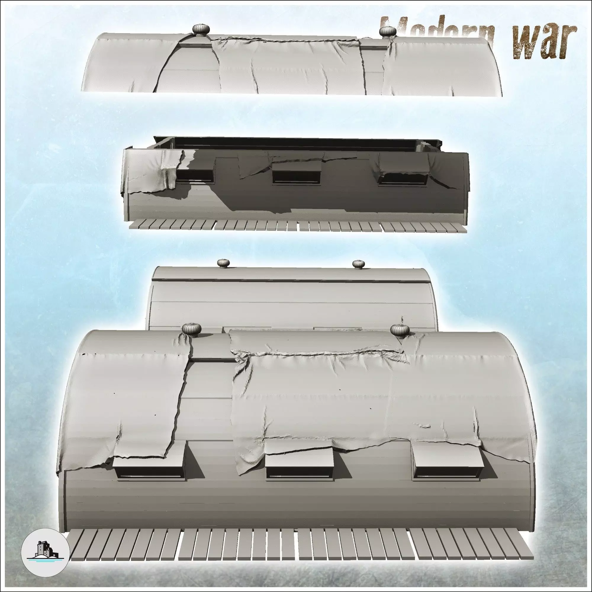 Large modern storage sheds with two roof versions 6 3D print model_2