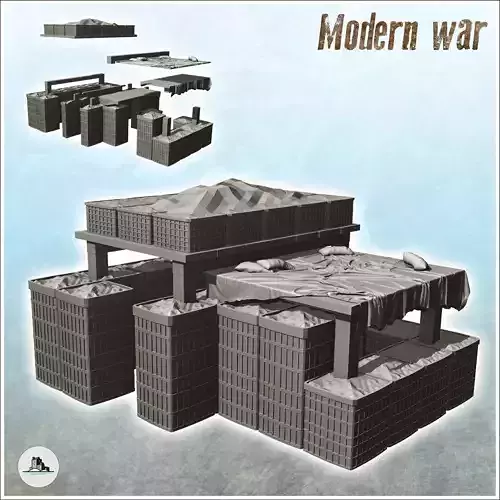 Fortified shooting range with roof and hesco 8