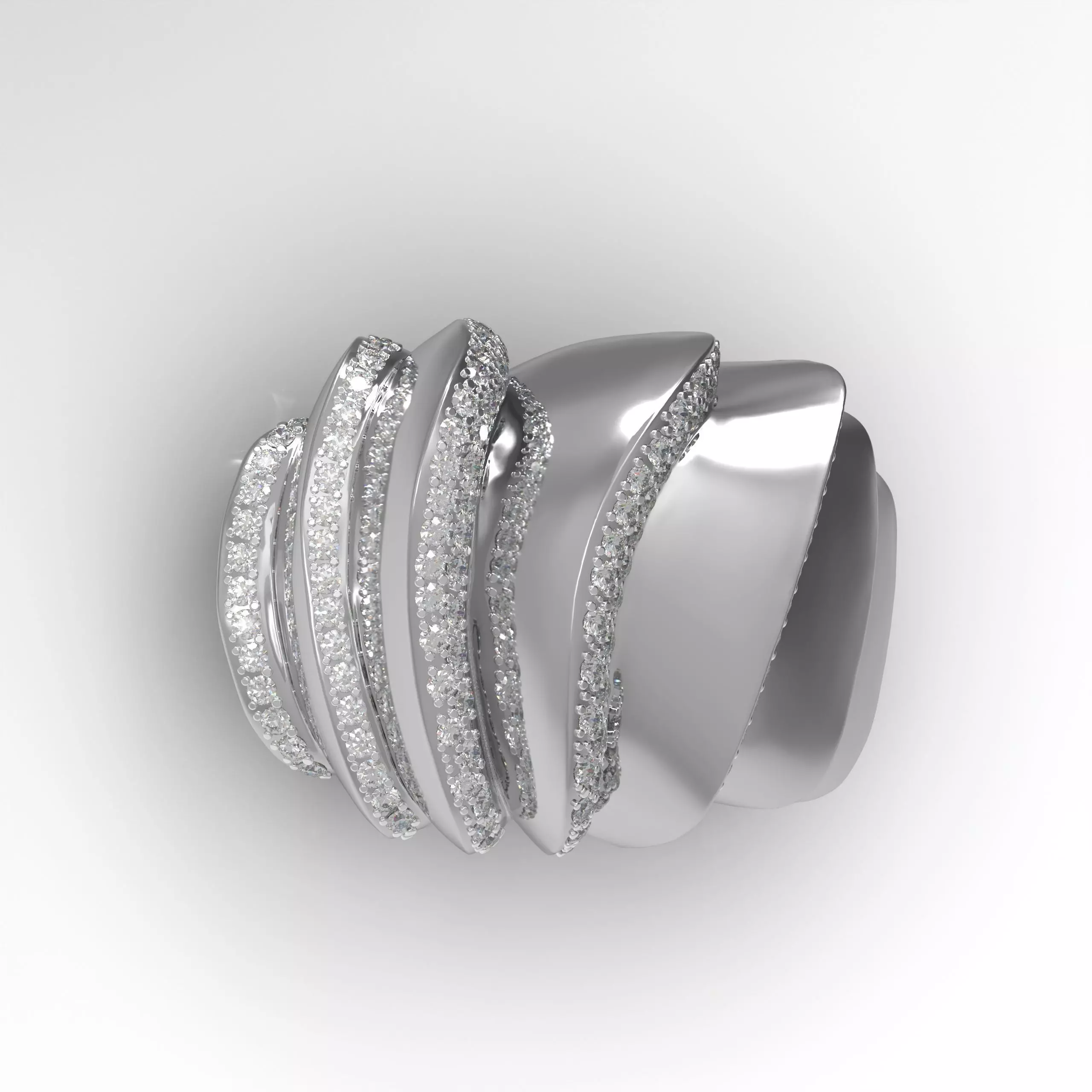 Ring Diamond Gold Bold Lightweight 3D Jewelry Design 3D print model_7