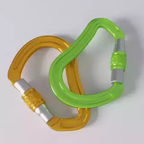 Carabiner two metal carabiners Free 3D model