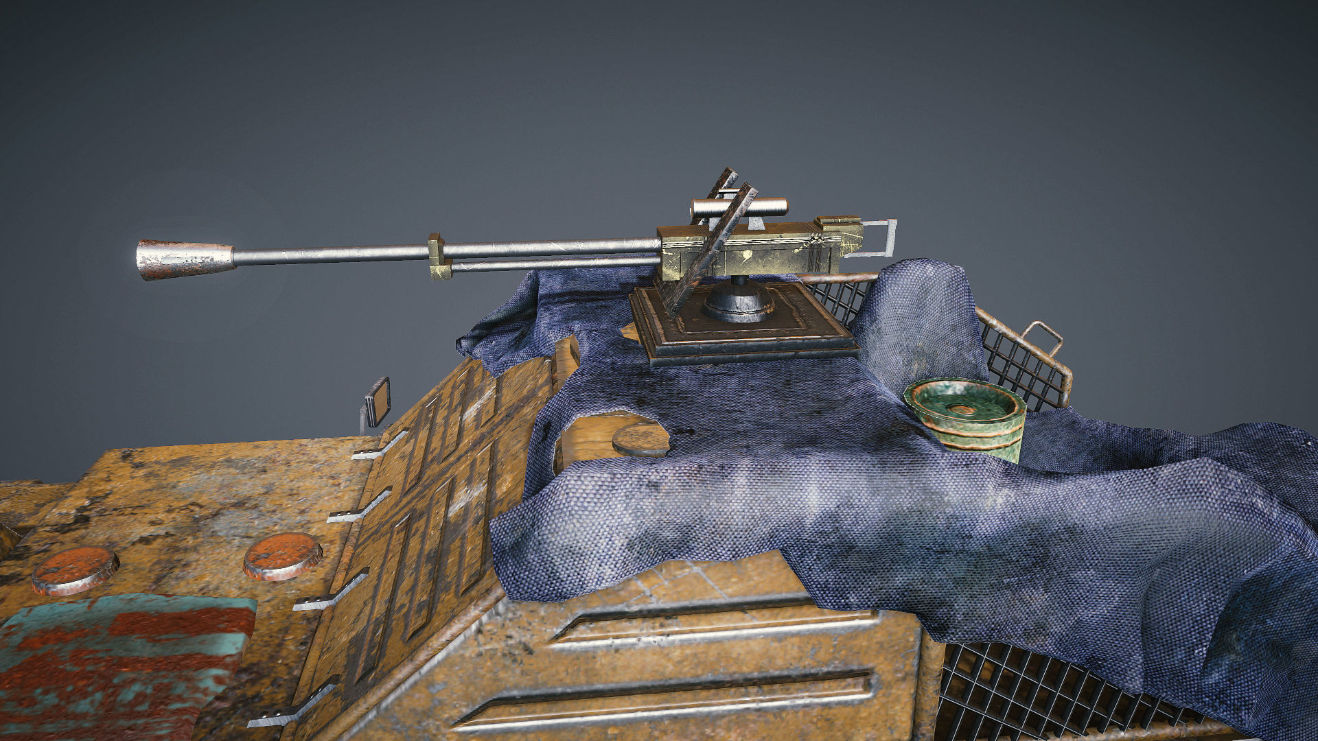 Apocalyptic armored vehicle game ready Low-poly 3D model_13