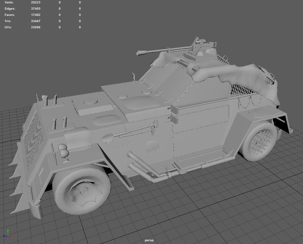 Apocalyptic armored vehicle game ready Low-poly 3D model_23