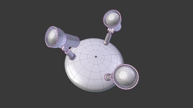 Wall Lamp Rigged Low-poly 3D model_15