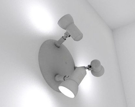 Wall Lamp Rigged Low-poly 3D model_8