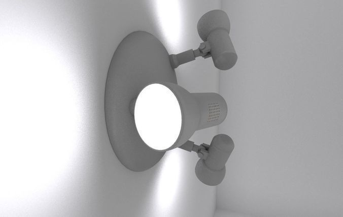 Wall Lamp Rigged Low-poly 3D model_11