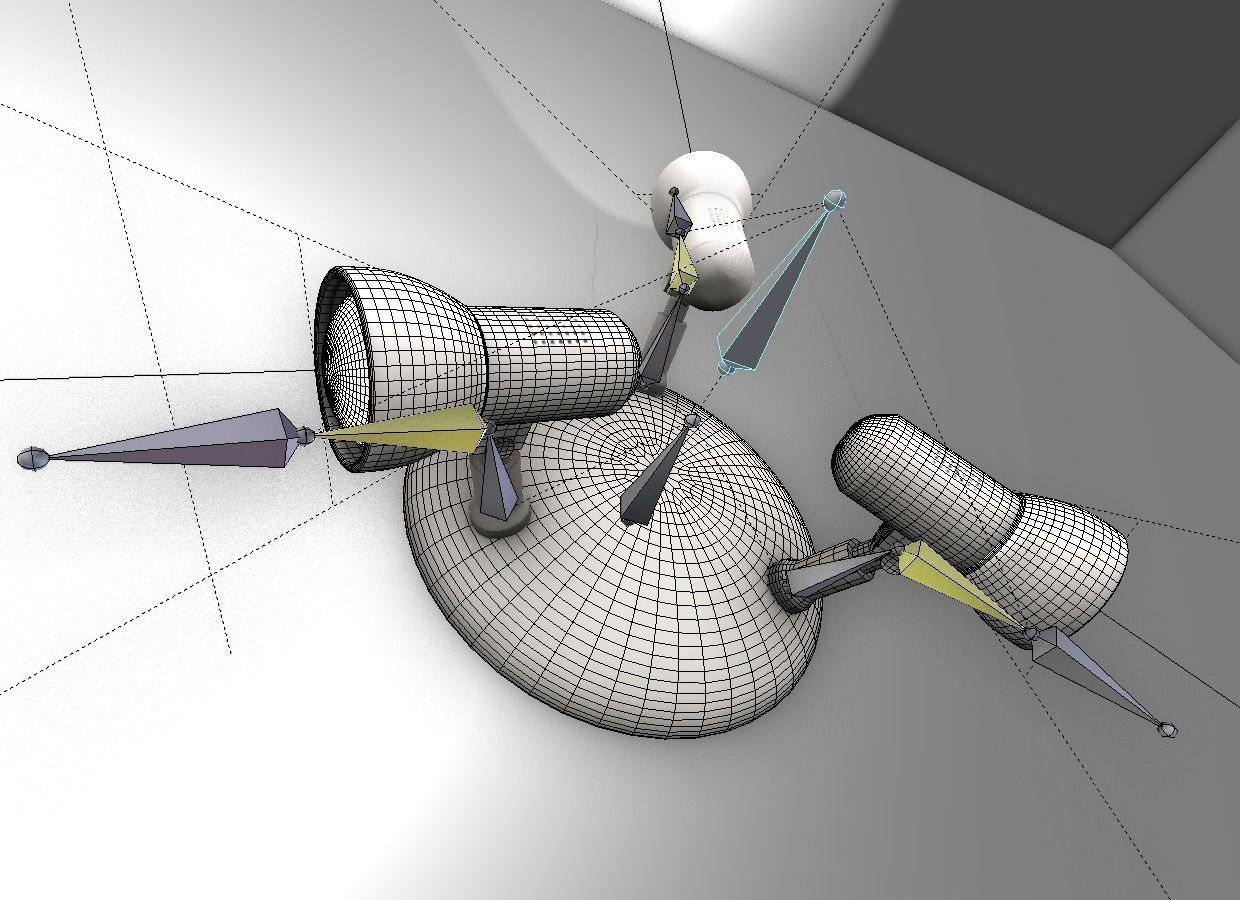 Wall Lamp Rigged Low-poly 3D model_7