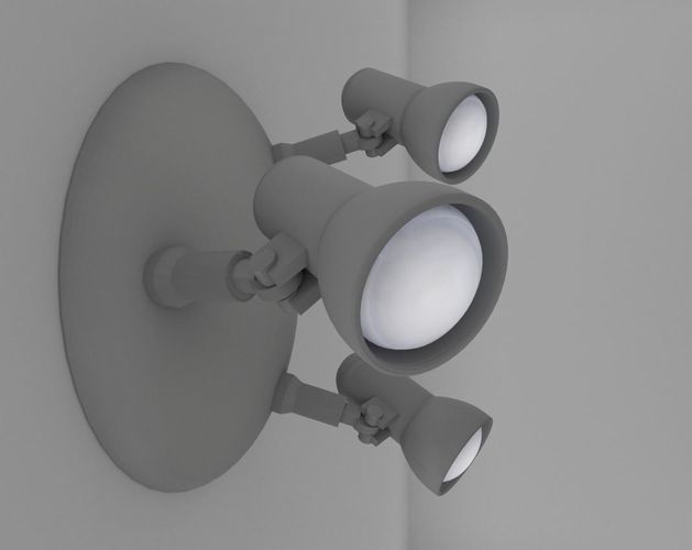 Wall Lamp Rigged Low-poly 3D model_12