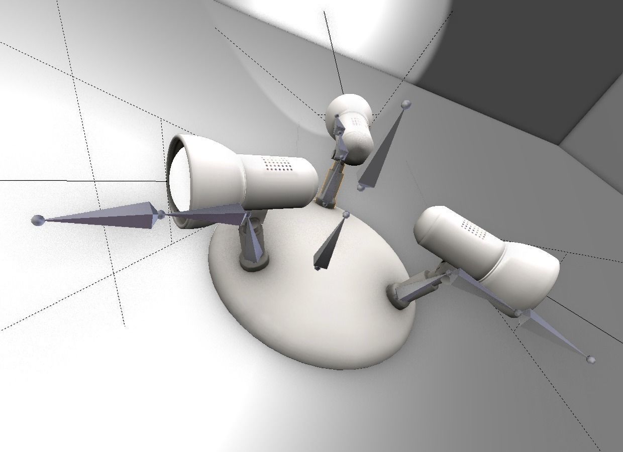 Wall Lamp Rigged Low-poly 3D model_4