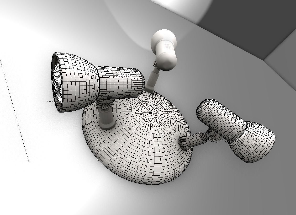 Wall Lamp Rigged Low-poly 3D model_3