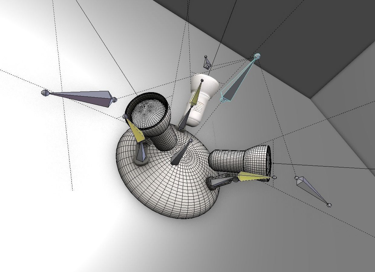 Wall Lamp Rigged Low-poly 3D model_5