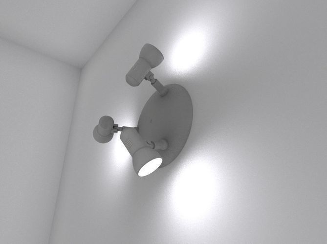 Wall Lamp Rigged Low-poly 3D model_9