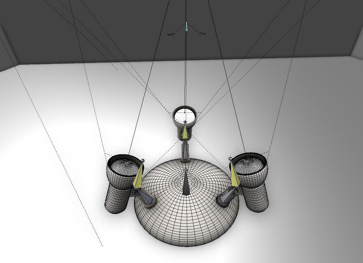 Wall Lamp Rigged Low-poly 3D model_6