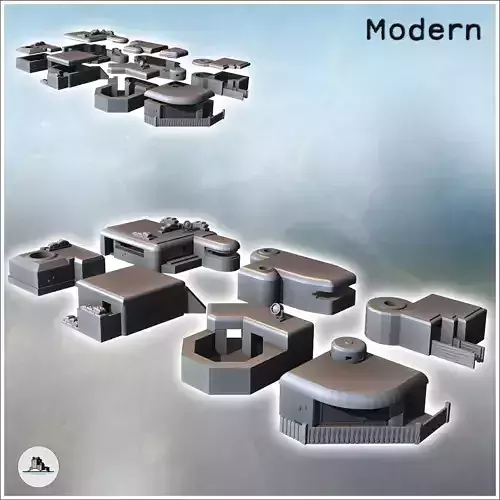 Set of seven military bunkers with different configurations 6 - 