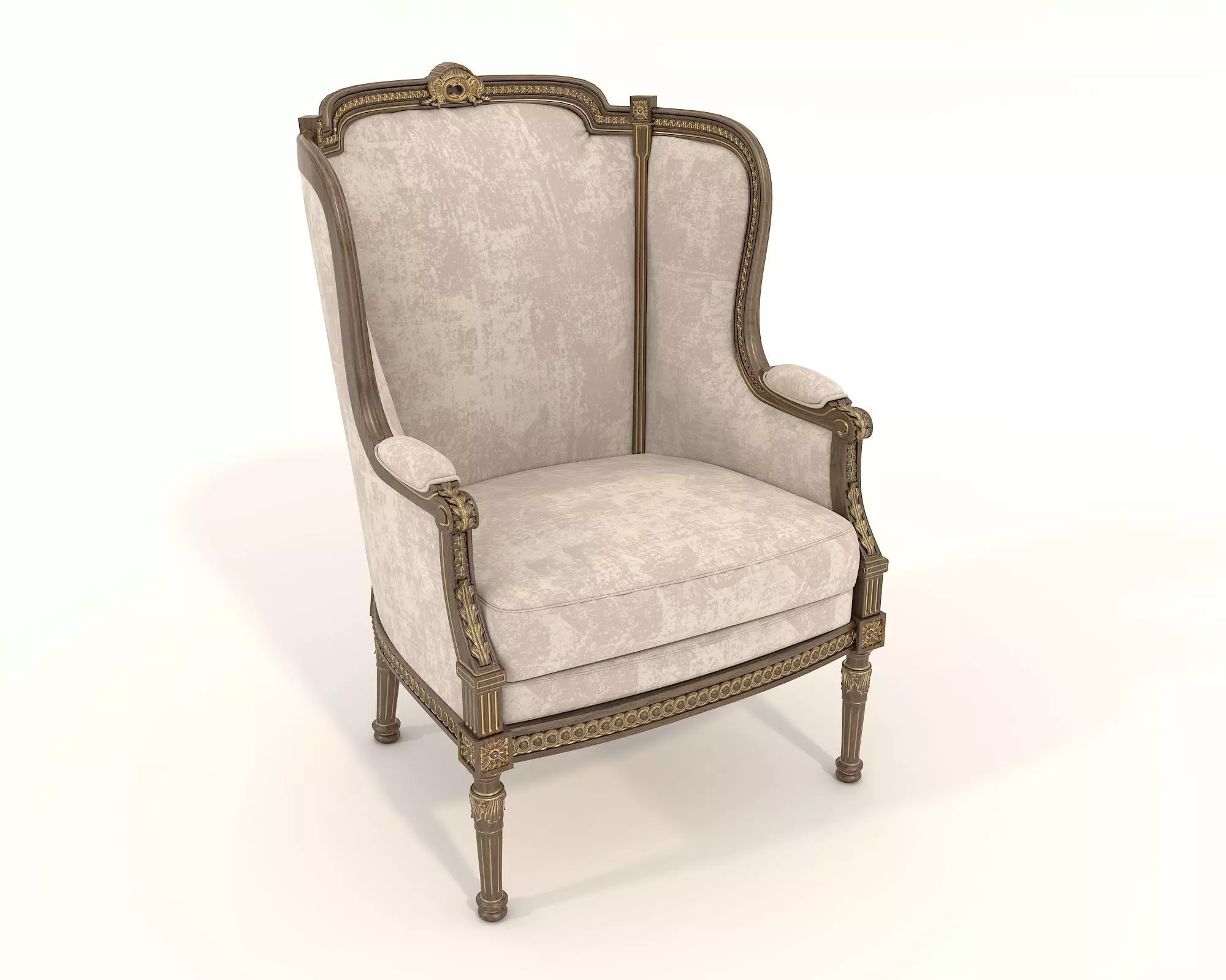 Classic European Style Coffee Table and Armchair 20 3D model_6