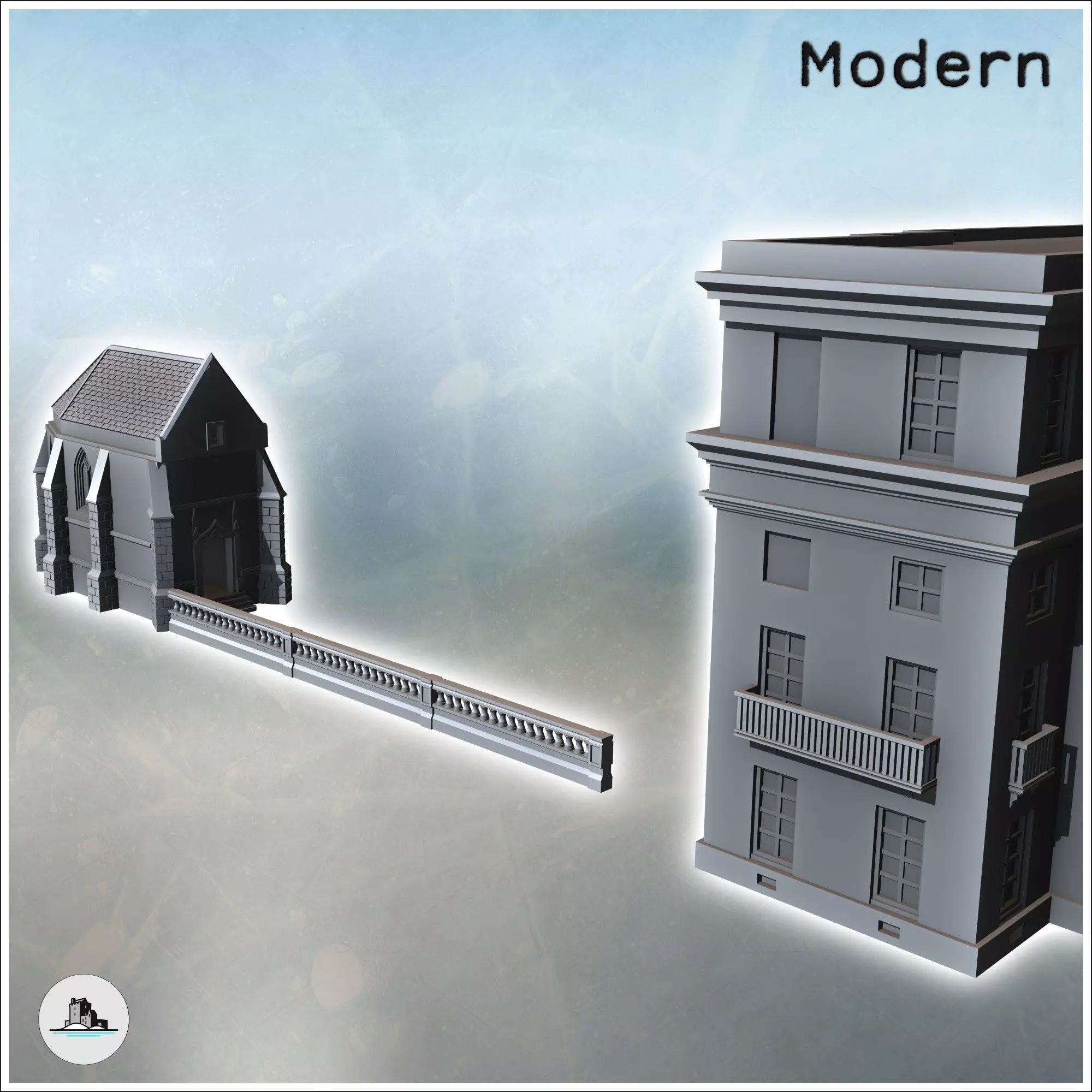 Set of buildings of the Chateau de Benouville Calvados Normandy 3D print model_8