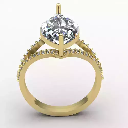 Marquise Gold Split Shank Ring