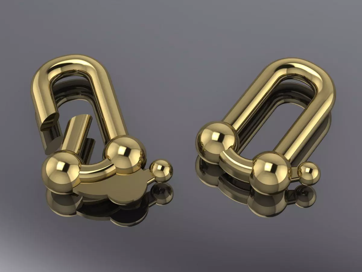 Tiffany Lock Bracelets Gold 3D print model_26