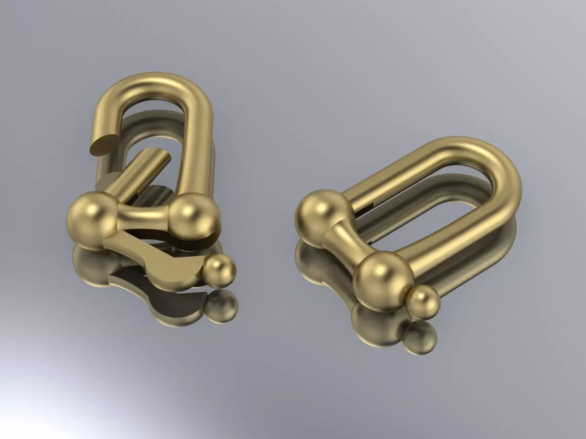 Tiffany Lock Bracelets Gold 3D print model_3