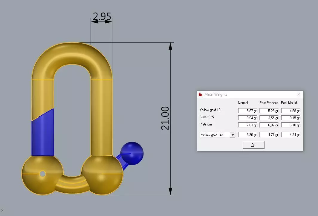 Tiffany Lock Bracelets Gold 3D print model_9