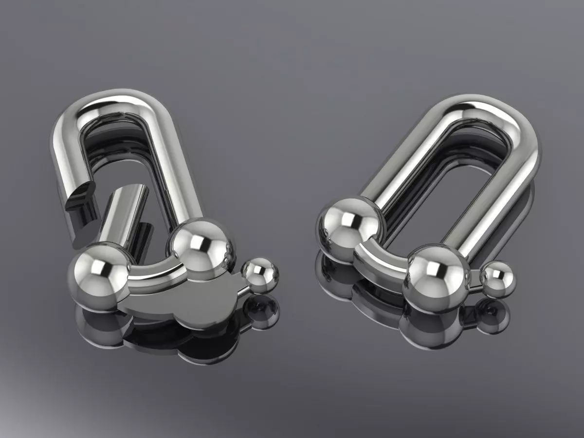 Tiffany Lock Bracelets Gold 3D print model_24