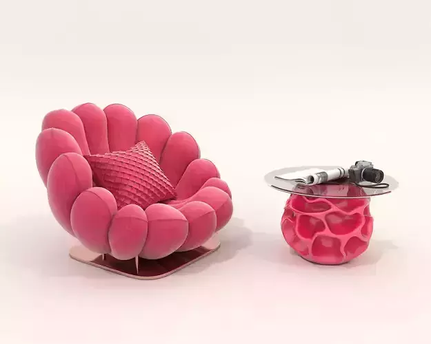 Modern Coffee Table and Armchair Set 62