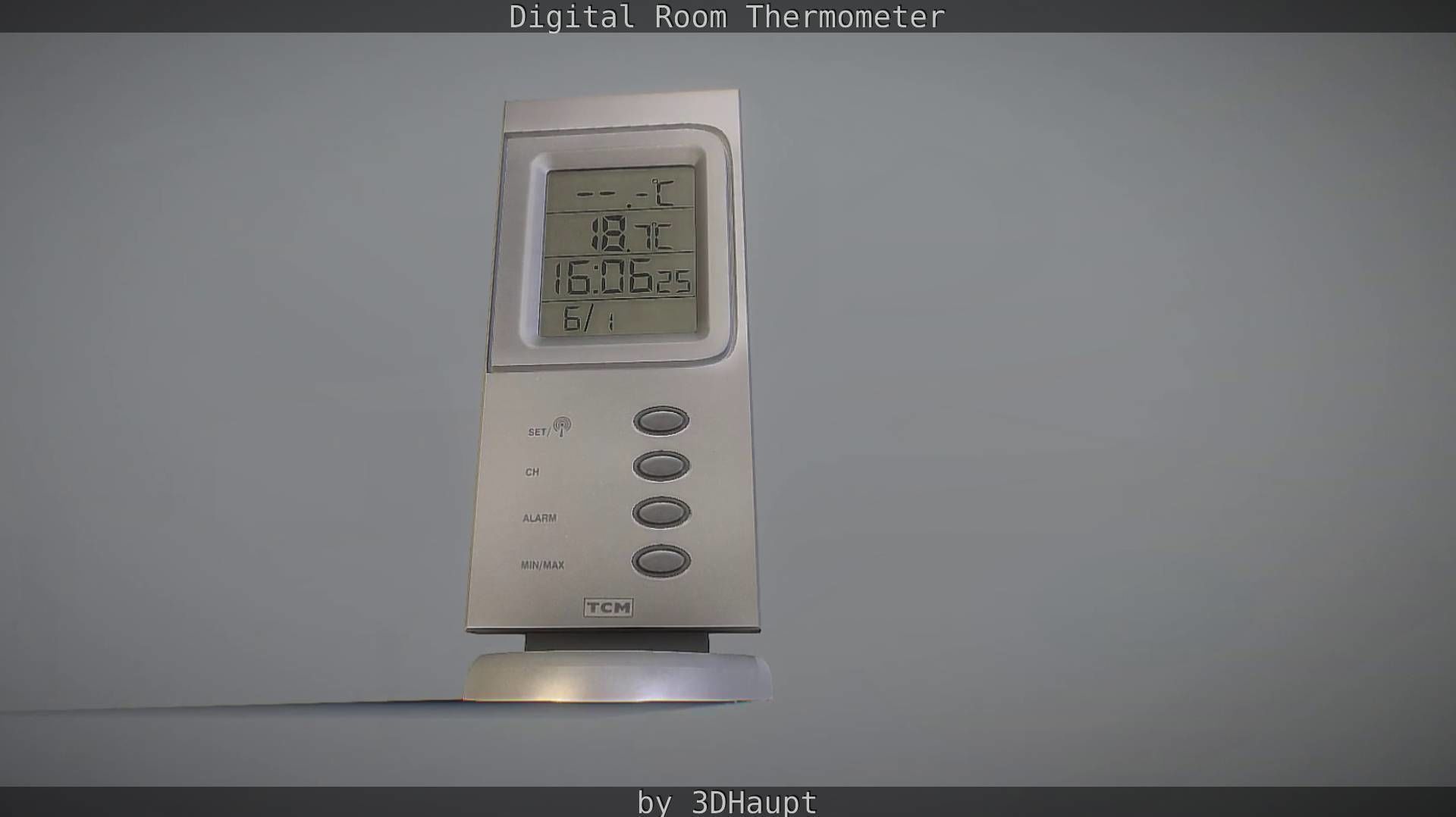Digital room thermometer Low-poly 3D model_29