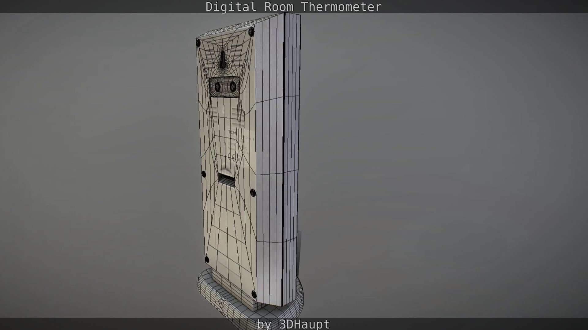 Digital room thermometer Low-poly 3D model_69