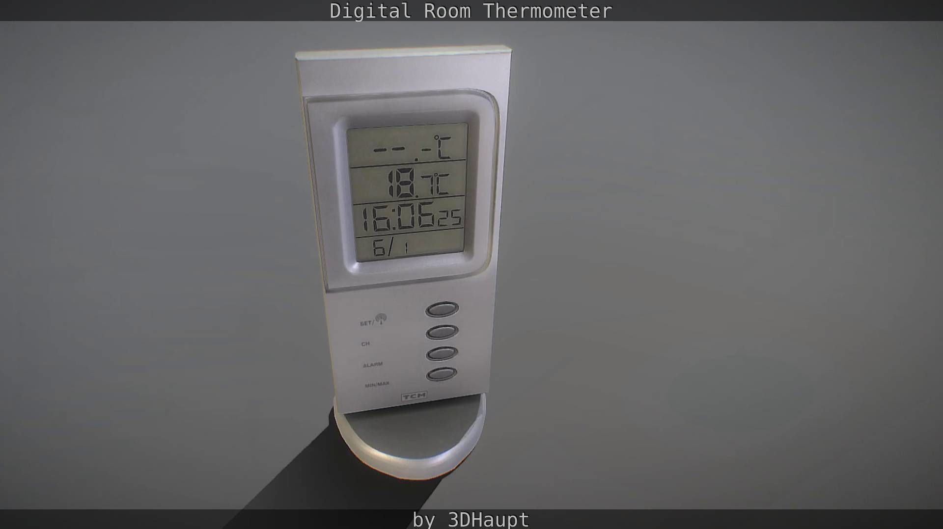 Digital room thermometer Low-poly 3D model_32
