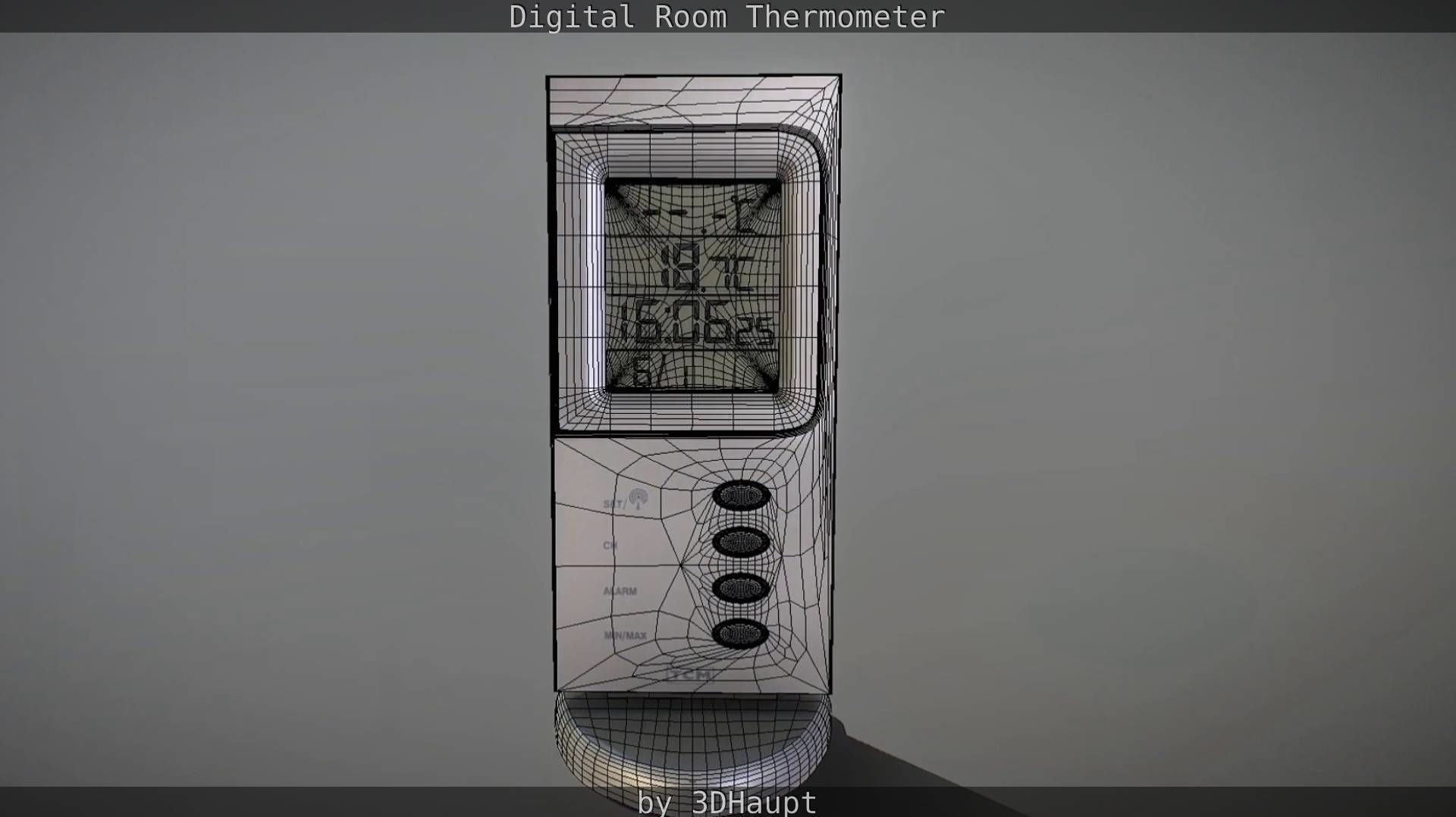 Digital room thermometer Low-poly 3D model_71