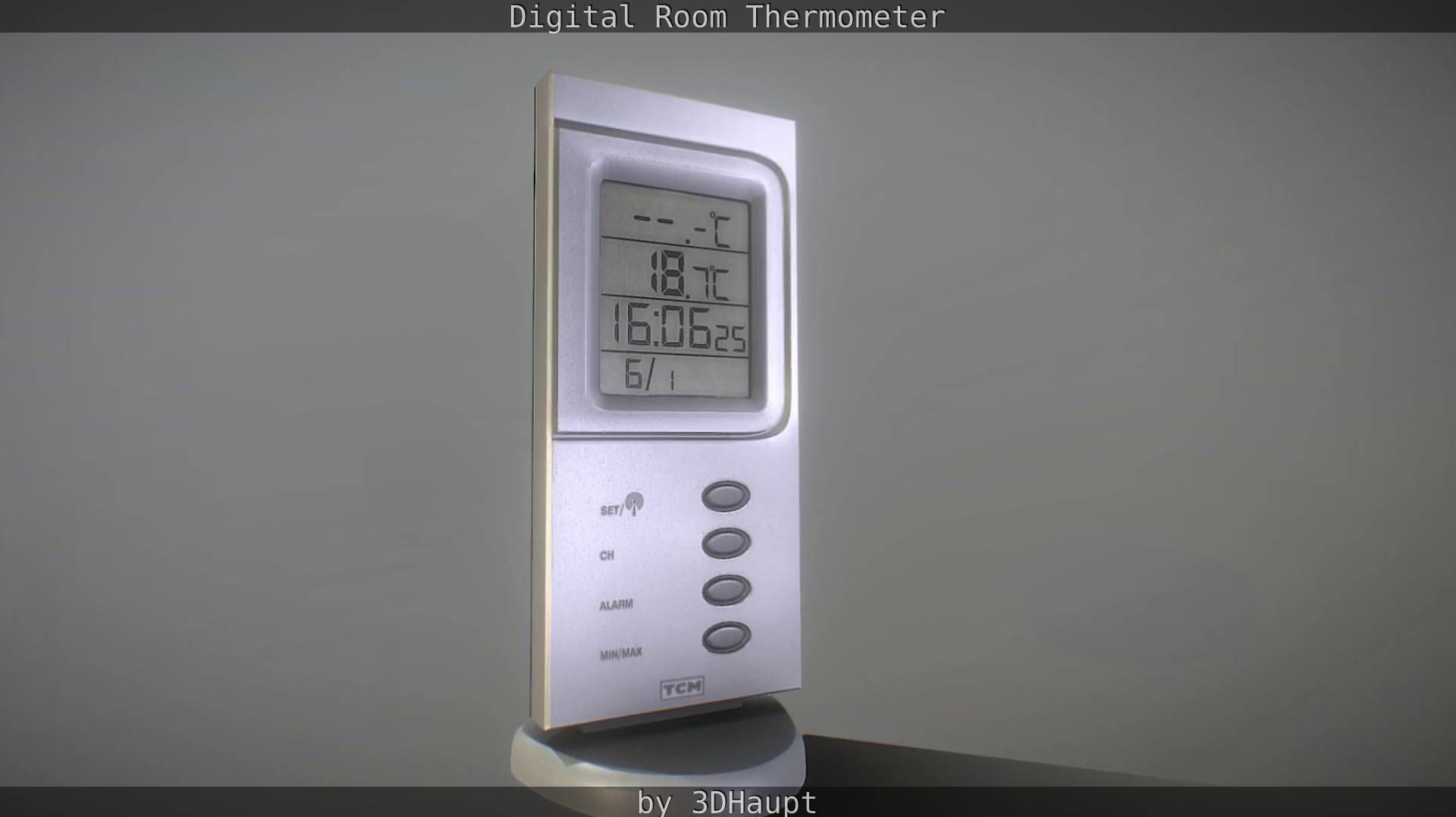 Digital room thermometer Low-poly 3D model_59